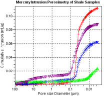 Shale mercury porosimetry